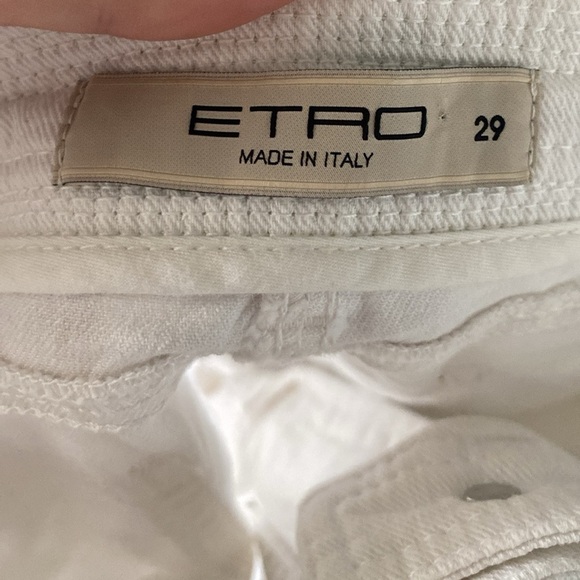 ETRO Milano Off-White Ribbon Embroidered Pants Size 29 - Picture 11 of 13